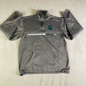 Vintage Michigan State Spartans Sweatshirt Men's Small Jansport Pullover 1/4 Zip